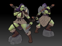 Twin-241104 Mayarra, Orc barbarian