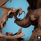 Lop-241204 Black VS Silver Dragon Diorama