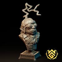 Wgm-241006 The Electromancer Bust　Gnome Wizard Inventor