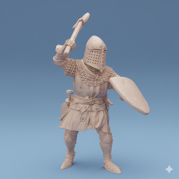 ez-250501 Castilian Knight with axe on foot - 14th century