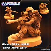 pap-2308s16 HUMAN COLONIAL MARINE SNIPER ARYAN WOLVA