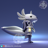 Ppnk-250801 Little Axolotl with Lamp