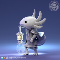 Ppnk-250801 Little Axolotl with Lamp