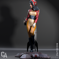 Ca3d-240401 Retro Pinup Astronaut