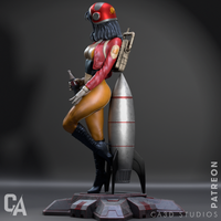 Ca3d-240401 Retro Pinup Astronaut