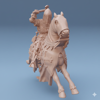 ez-250502 Castilian Knight with axe on horse - 14th century
