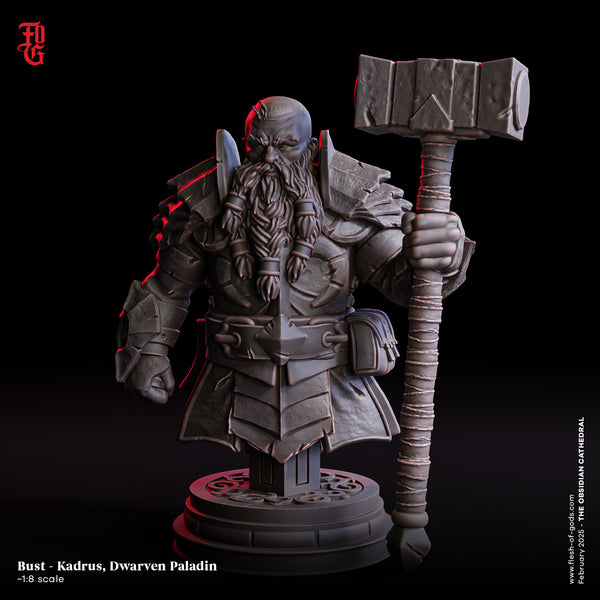 Fog-250202 Bust - Kadrus, Dwarven Paladin