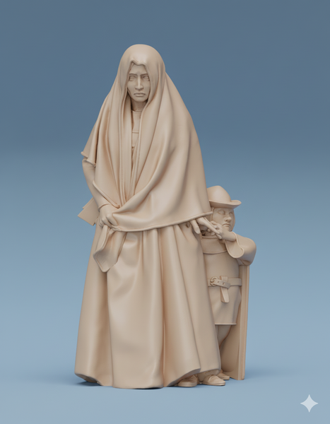 ez-250807 Unfortunate woman with child - 14th century