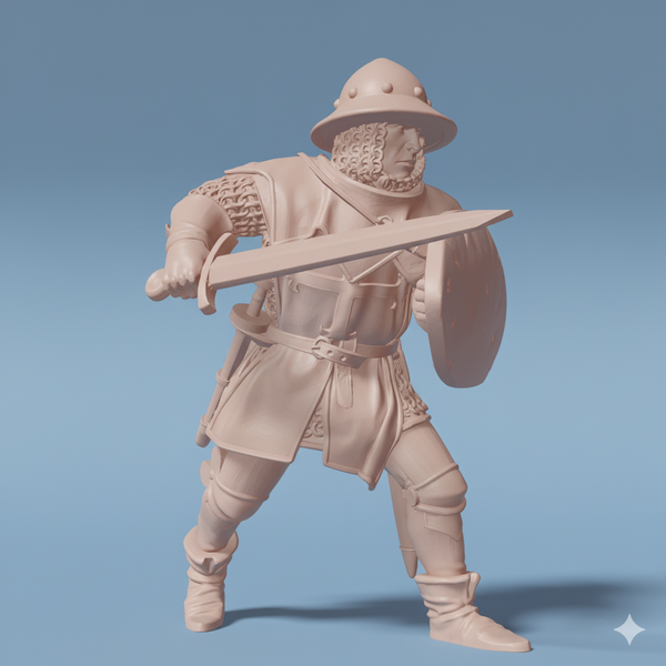 ez-250507 Castilian Militiaman-Sargeant with sword 1 - 14th century