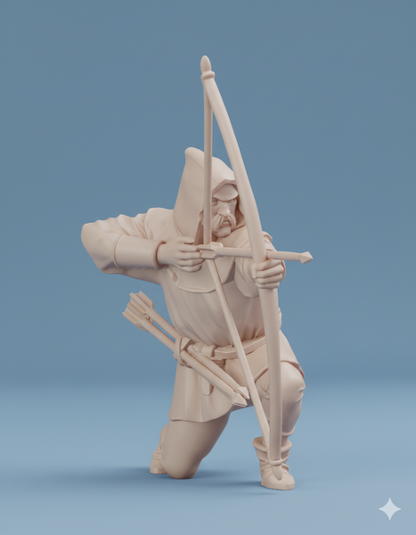 ez-250905 Hunters with Bow – Kneeling1 - 14th century