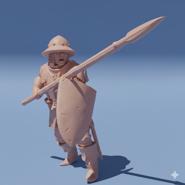 ez-250506 Castilian Militiaman-Sargeant with spear 2 - 14th century