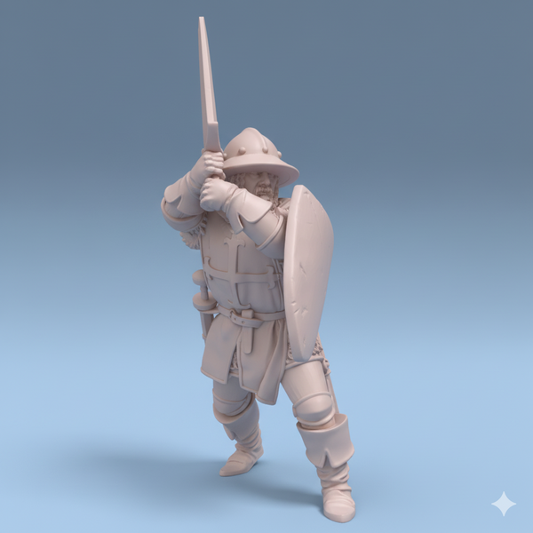 ez-250508 Castilian Militiaman-Sargeant with sword 2 - 14th century