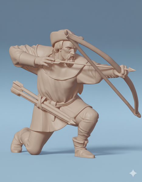 ez-250906 Hunters with Bow – Kneeling2 - 14th century