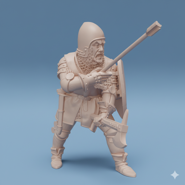 ez-250607 Man-at-arms wounded by arrow - 14th century