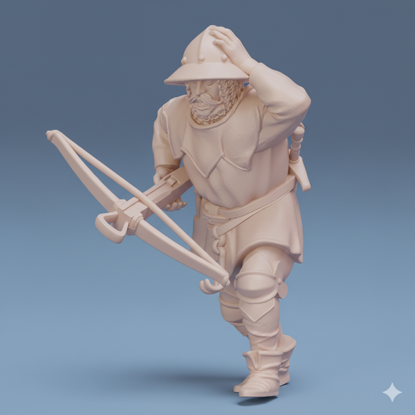 ez-250701 Crossbowman Running Away - 14th century