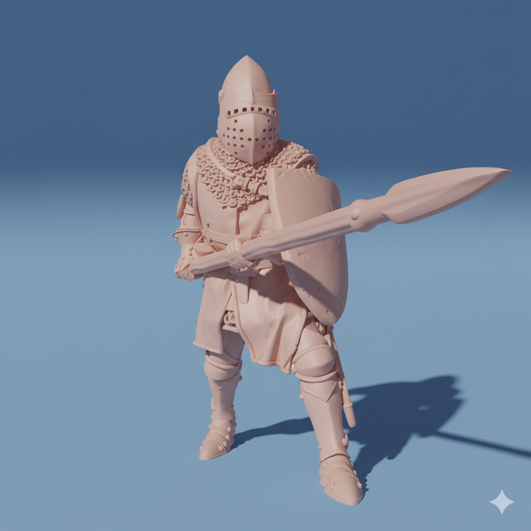 ez-250504 Castilian Knight with spear on foot - 14th century