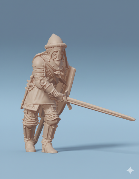 ez-250907 Man at arm two hand sword 14th century