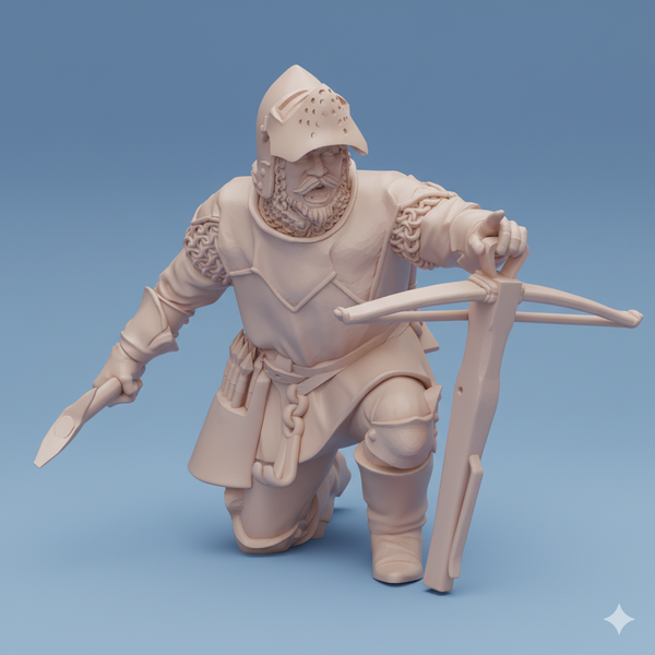 ez-250704 Man-at-arms with crossbow kneeling command - 14th century
