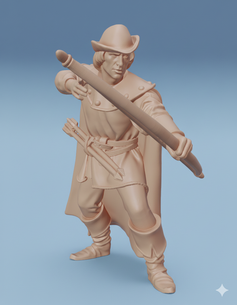 ez-250902 Hunter with Bow and cloak - 14th century