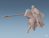 ez-251008 Late Teutonic Knight_Great Helmet on Horse – 14th century