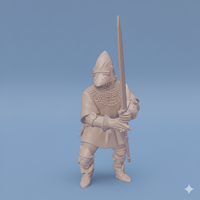 ez-251006 French Men-at-arm with sword charging – 14th century