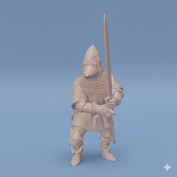 ez-251006 French Men-at-arm with sword charging – 14th century