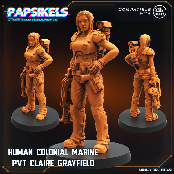Pap-240107 HUMAN COLONIAL MARINE PVT CLAIRE GRAYFIELD