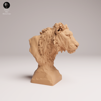 Anml-250809 lion subadult bust(ライオン)