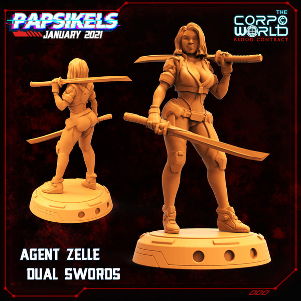 Pap-210105 agent zelle agent zelle dual swords