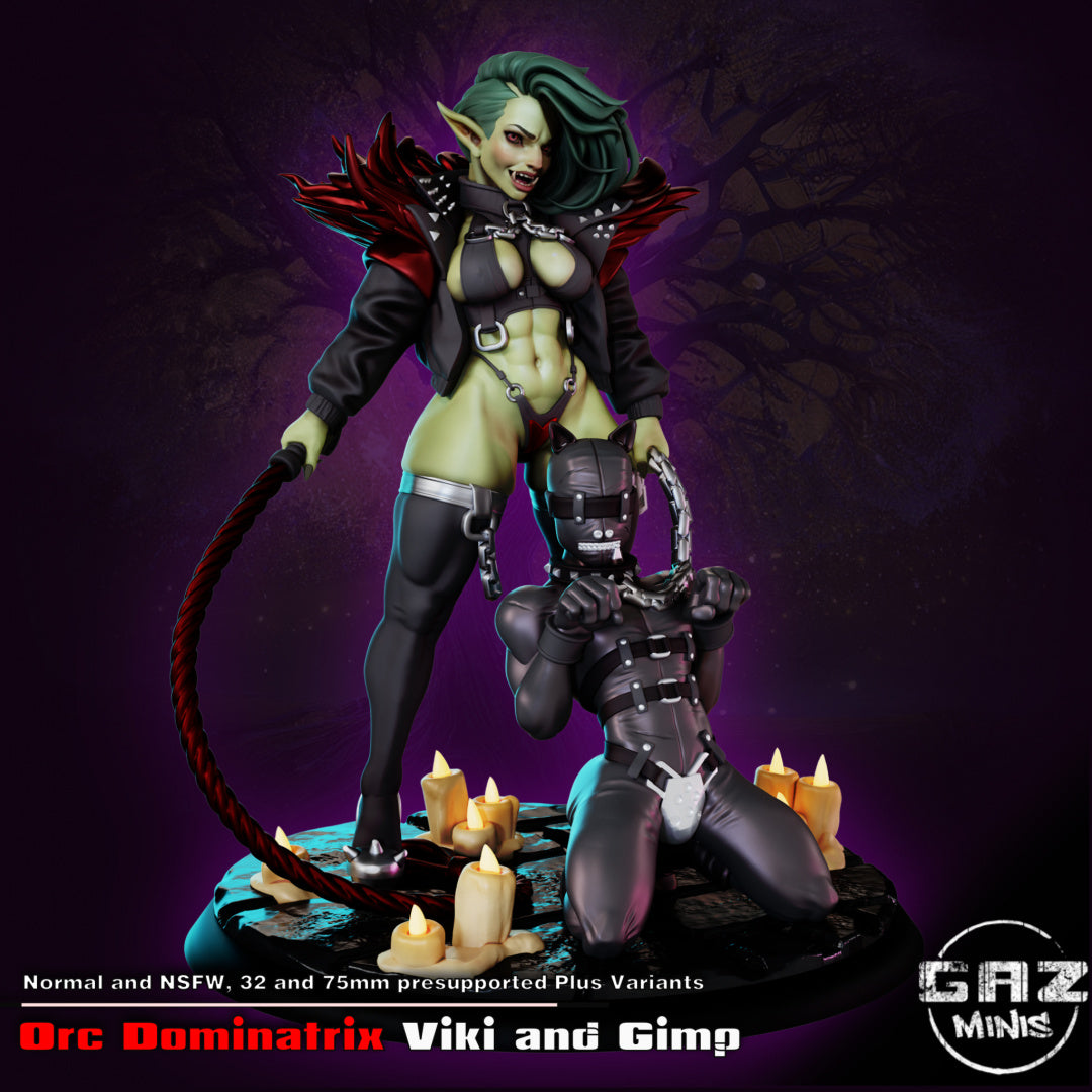 Dominatrix Gaz-240104 Orc Dominatrix Viki and Gimp Guh – サベージランドミニチュア