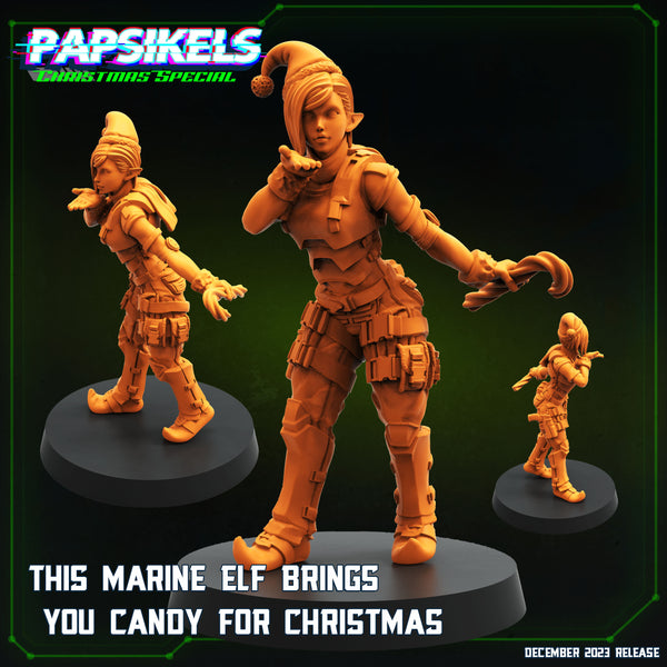 Pap-231210 THIS MARINE ELF BRINGS YOU CANDY FOR CHRISTMAS