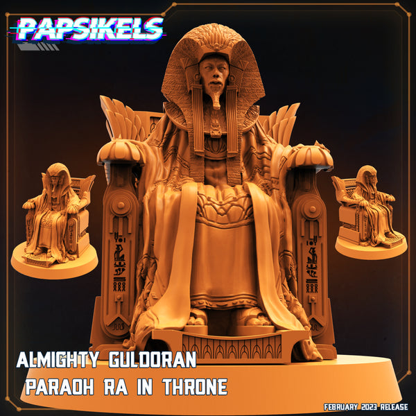pap-2302s01 ALMIGHTY GULDORAN PARAOH RA IN THRONE