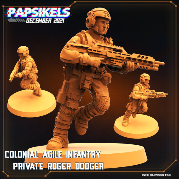 pap-2112s05 COLONIAL AGILE INFANTRY PRIVATE ROGER DODGER