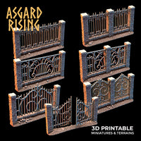 ar-2202t05 Wrought iron fence with Gate 7スタイル