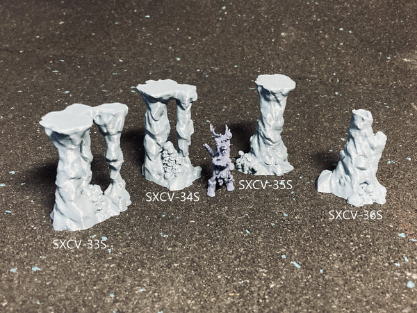Sxcv-33s~36s 洞窟の柱　どくろ付き